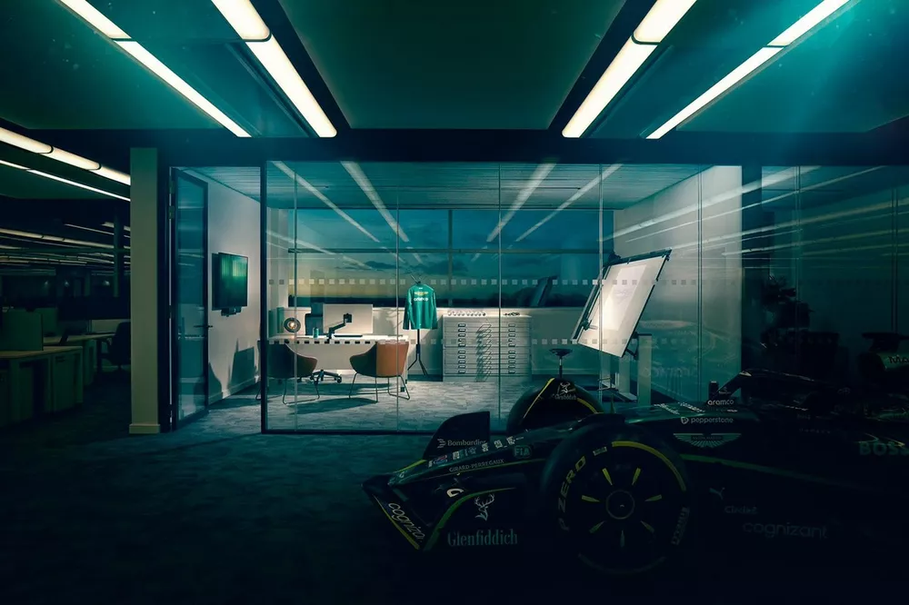 Le bureau d'Adrian Newey &agrave; l'usine Aston Martin de Silverstone