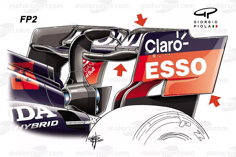 Red Bull Racing RB16B rear wing detail, FP2 Saudi Arabia GP