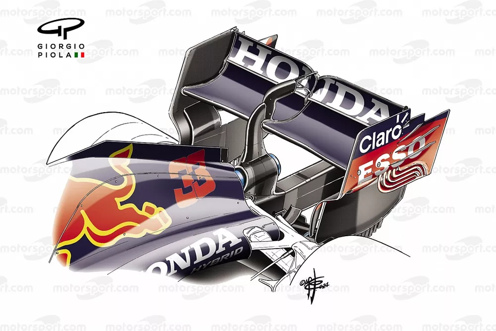 Aileron arri&egrave;re de Red Bull Racing RB16B