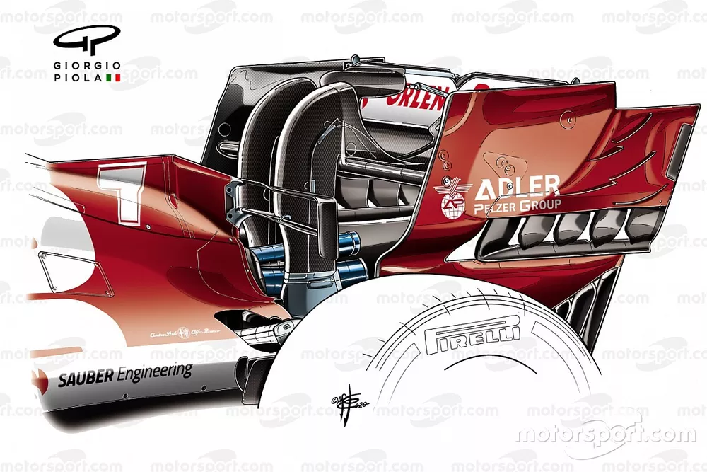 Plaque de l'aileron arri&egrave;re de l'Alfa Romeo Racing C39