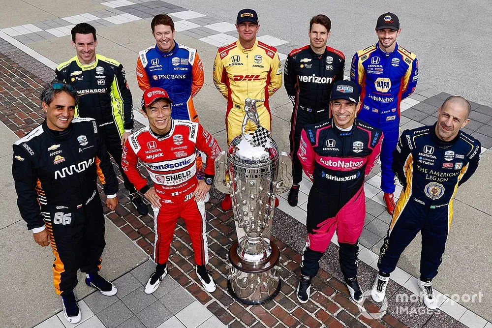 Nine Indy 500 winners: Simon Pagenaud, Scott Dixon, Ryan Hunter-Reay, Will Power, Alexander RossiJuan Pablo Montoya, Takuma Sato, Helio Castroneves, Tony Kanaan