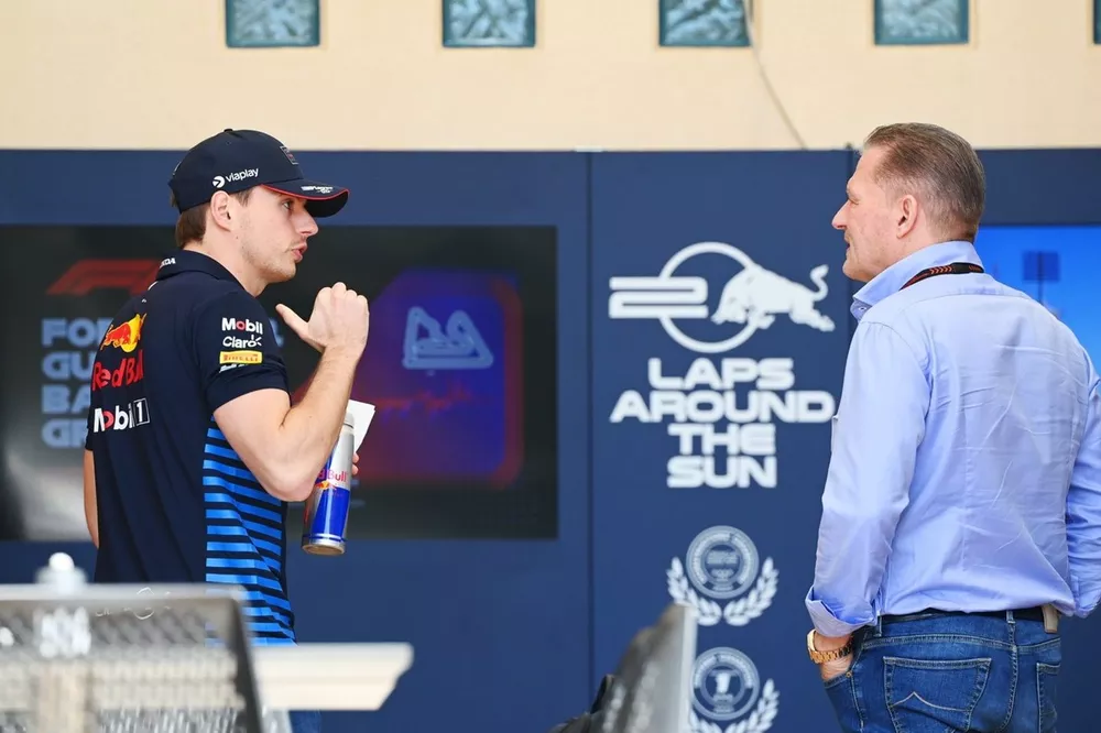 Max Verstappen, Red Bull Racing, with his father Jos Verstappen