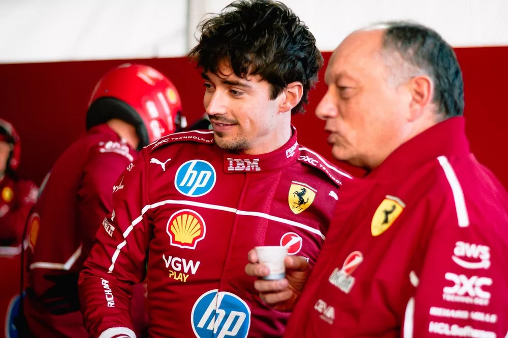Charles Leclerc, Ferrari, Frederic Vasseur, Team Principal and General Manager, Scuderia Ferrari