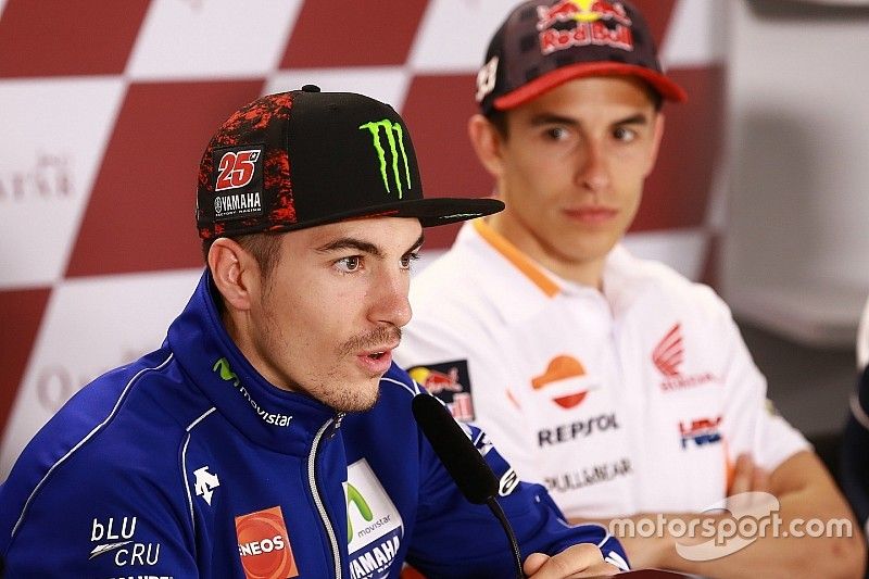 Maverick Viñales, Yamaha Factory Racing; Marc Marquez, Repsol Honda Team