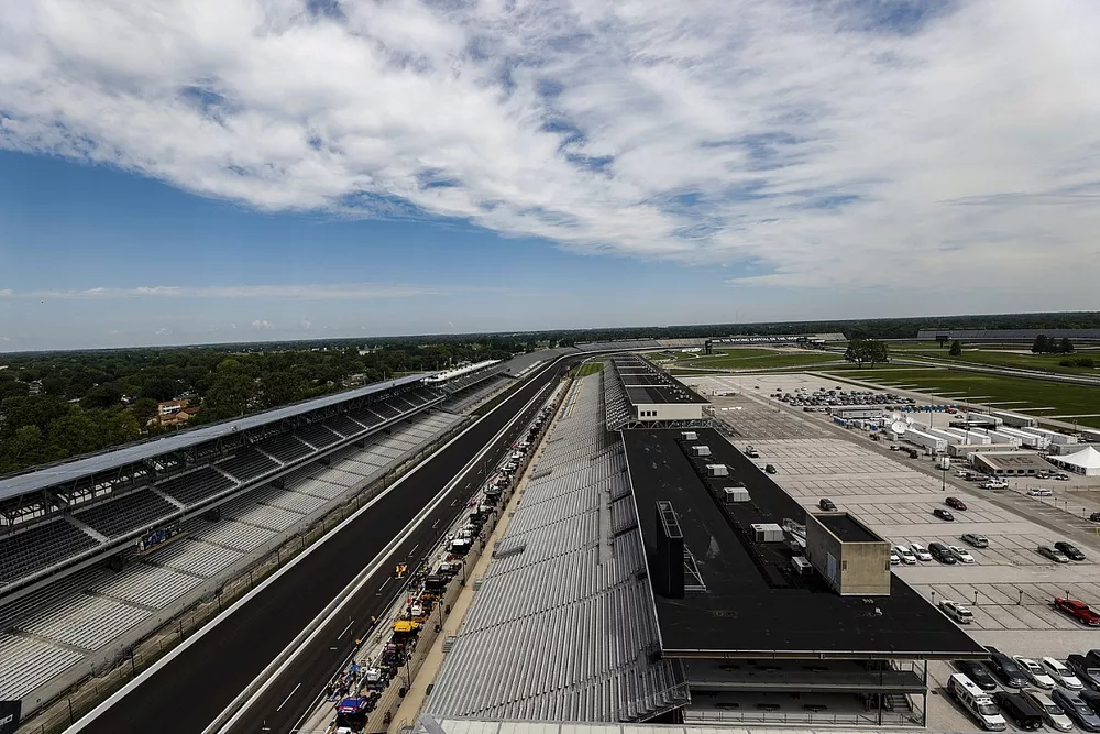 La pista vacía del Indianapolis Motor Speedway