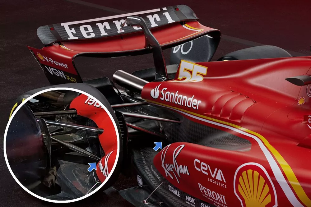 La suspension arri&egrave;re de la Ferrari SF-24