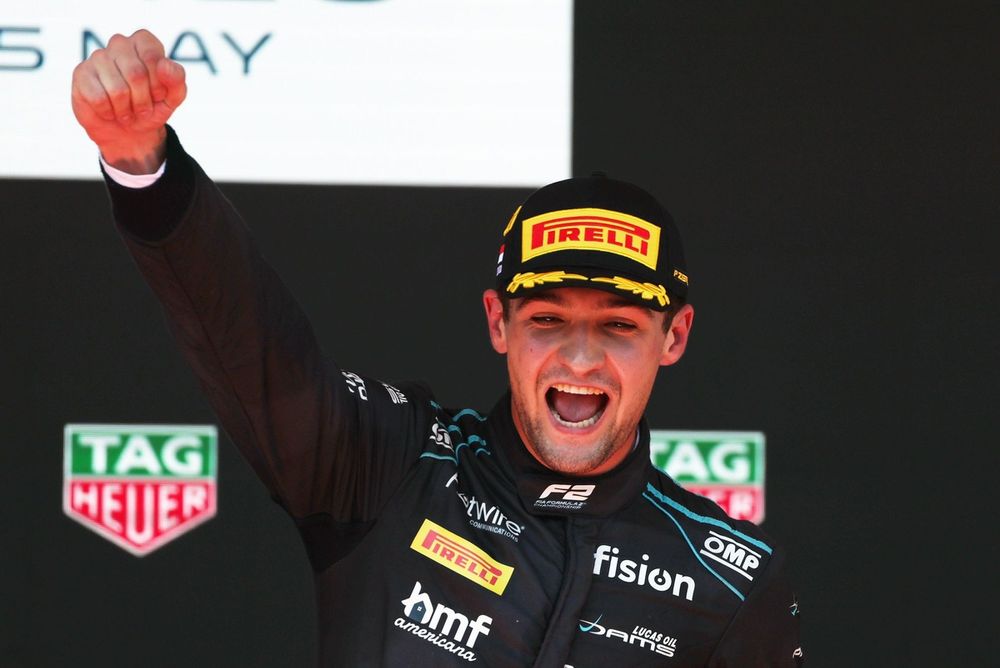 Podium: Race winner Jak Crawford, DAMS Lucas Oil