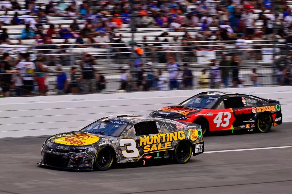 Austin Dillon, Richard Childress Racing, Bass Pro Shops Chevrolet Camaro and Erik Jones, LEGACY MOTOR CLUB, Family Dollar Toyota Camry