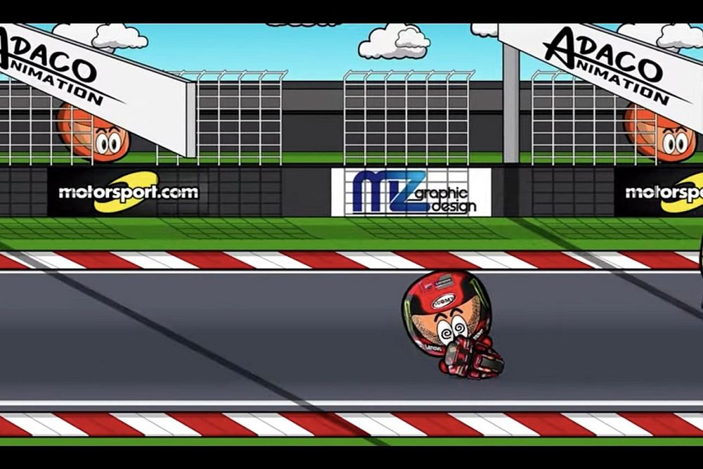 Caída de Pecco Bagnaia en India, por Minibikers