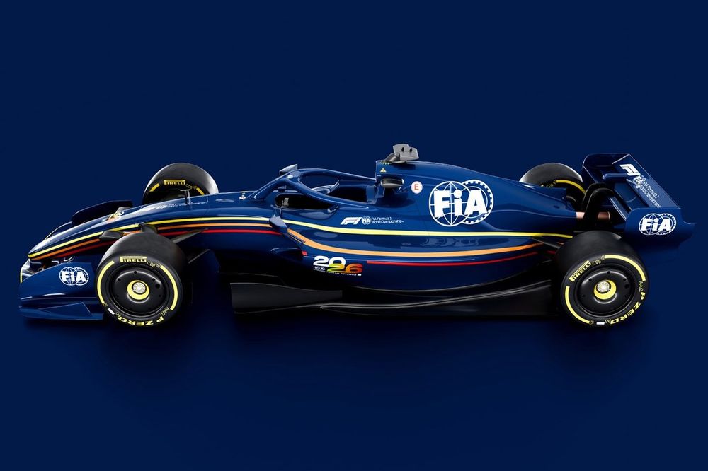 Render de un coche de F1 2026 con las nuevas reglas