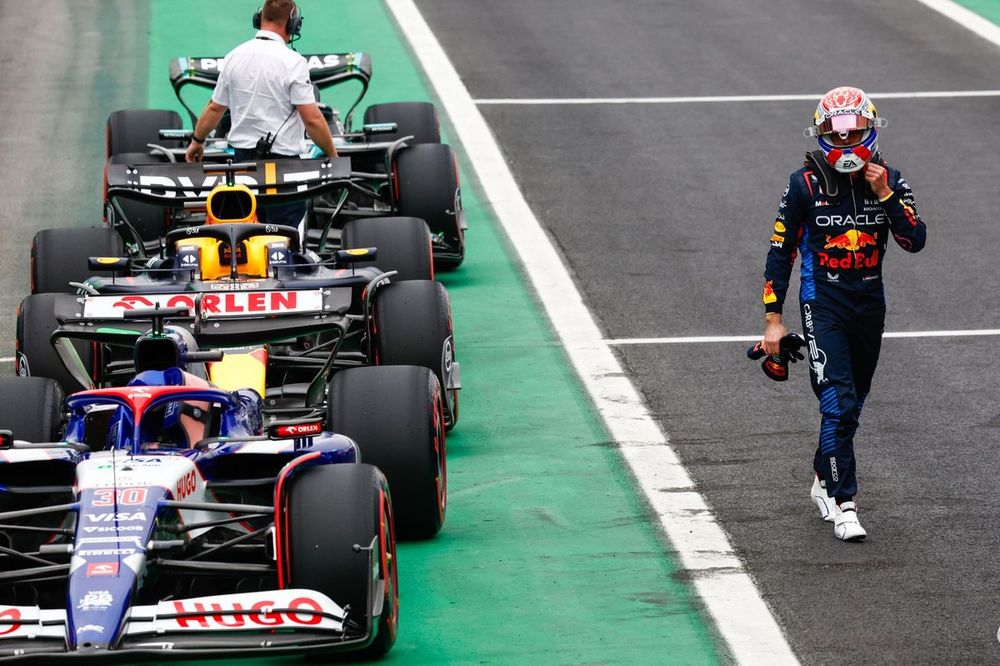Max Verstappen, Red Bull Racing, in Parc Ferme