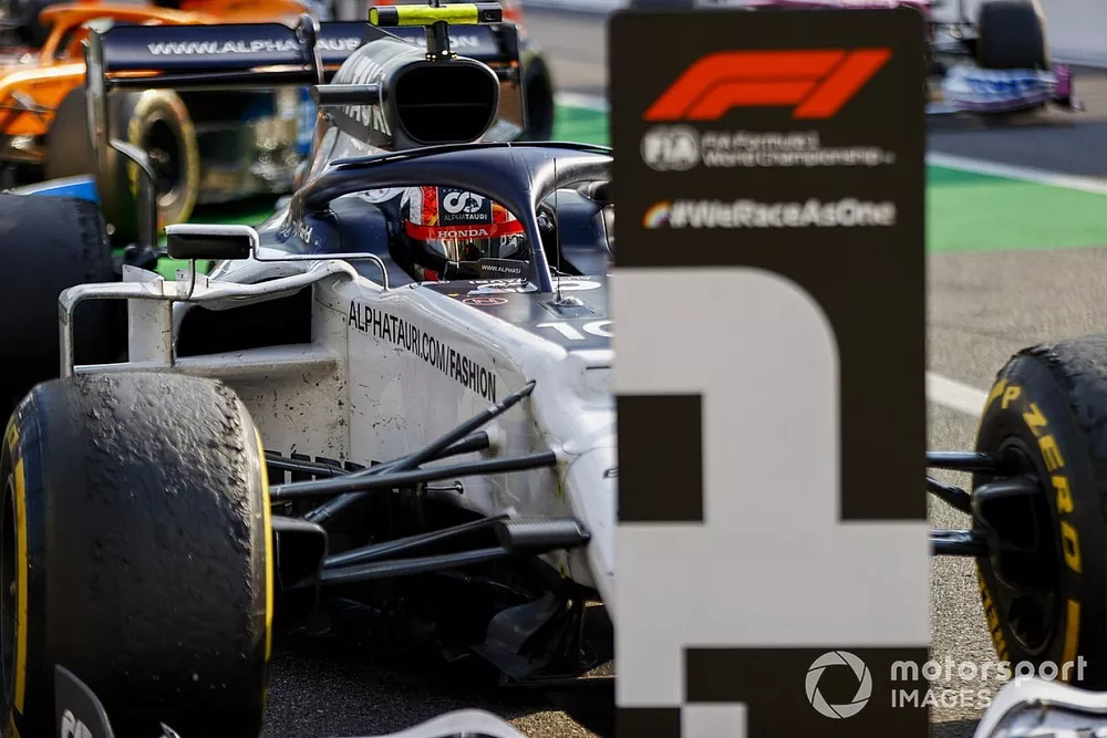 Pierre Gasly, AlphaTauri, 1e plaats, in Parc Ferme