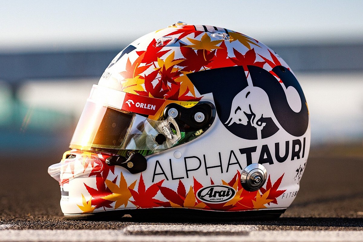 角田裕毅 2023年 スクーデリア・アルファタウリ ヘルメット 角田裕毅が2023年に使う『神デザイン』ヘルメットを公開。風の加護受け