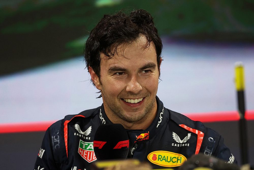 Sergio P&eacute;rez, Red Bull Racing, entrevistado tras su victoria