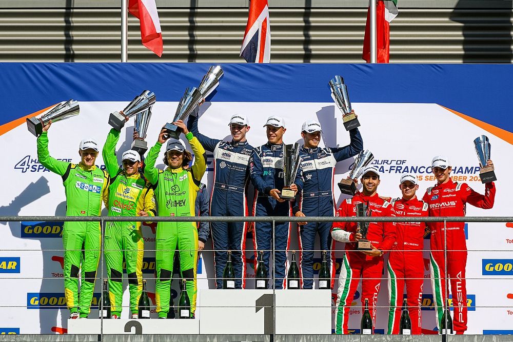 LMP2 Podium: #43 Inter Europol Competition Oreca 07 - Gibson: David Heinemeier Hansson, Pietro Fittipaldi, Fabio Scherer,# 22 United Autosports Oreca 07 - Gibson: Philip Hanson, Tom Gamble, Duncan Tappy, #9 Prema Racing Oreca 07 - Gibson: Juan Manuel Correa, Louis Deletraz, Ferdinand Habsburg,