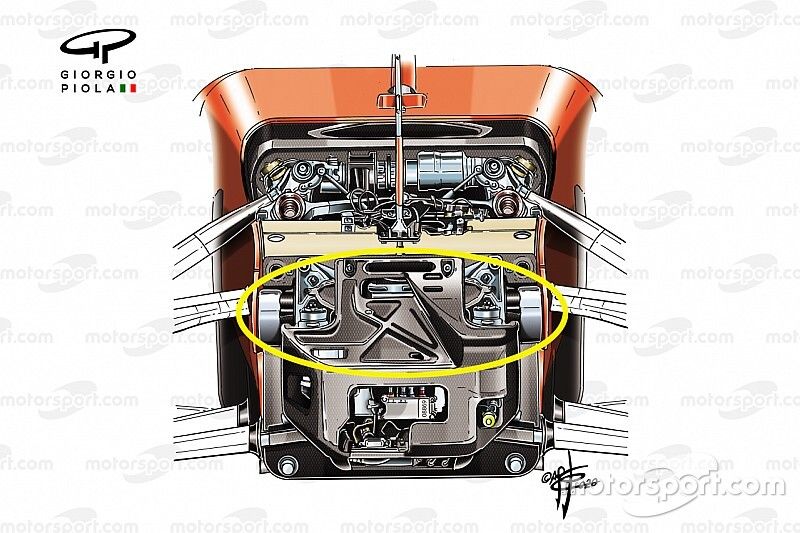 Suspensión delantera del Ferrari SF1000