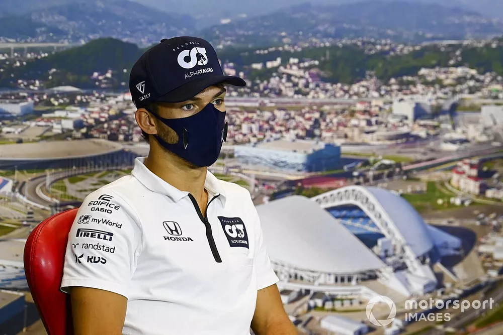 Pierre Gasly, AlphaTauri in the press conference