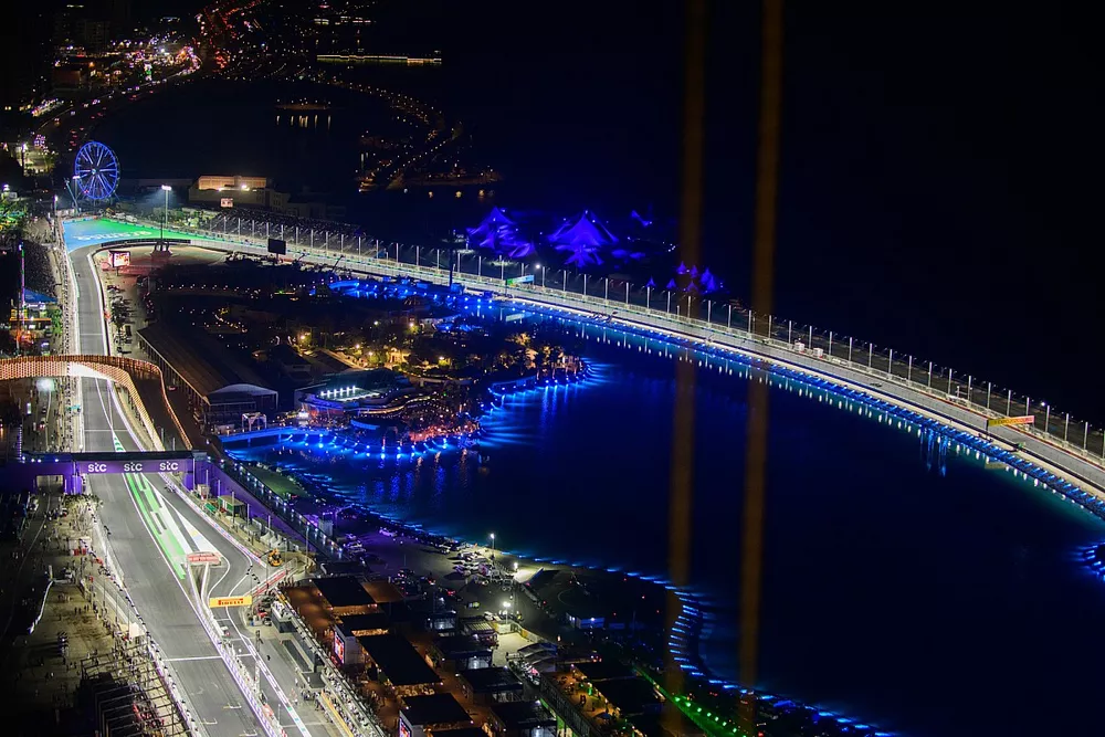 Jeddah Corniche circuit nacht uitzicht