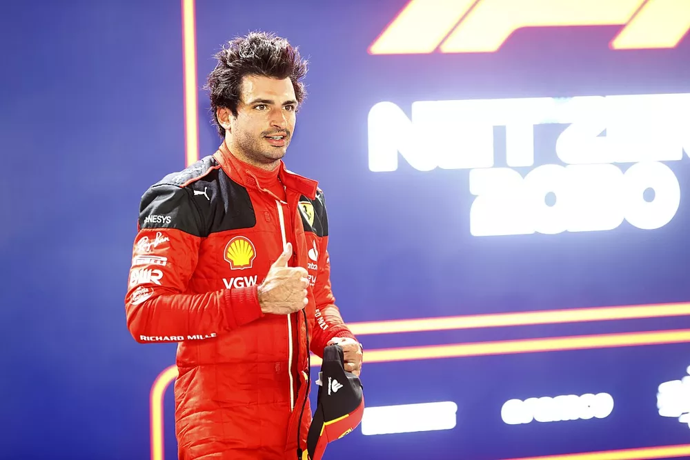 Pole man Carlos Sainz, Scuderia Ferrari, in Parc Ferme after Qualifying