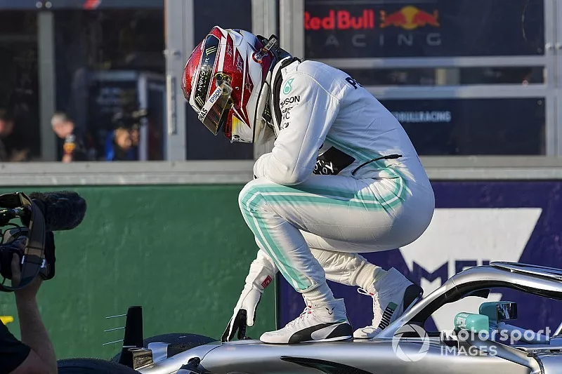Lewis Hamilton, Mercedes AMG F1 celebra en Parc Ferme 