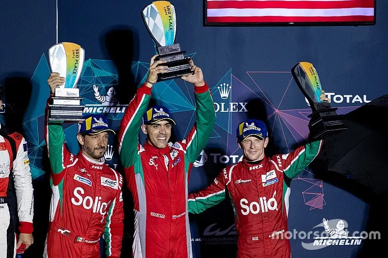 Podio LMP2: #31 Dragonspeed Oreca 07: Roberto Gonzalez, Pastor Maldonado, Anthony Davidson