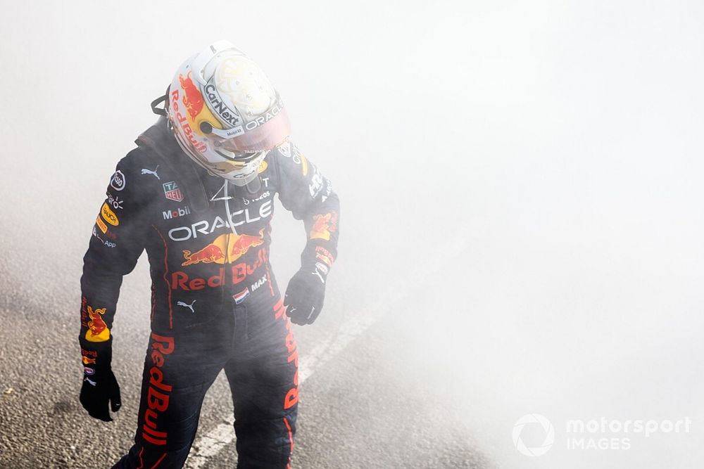 Max Verstappen, Red Bull Racing, after retiring from the race
