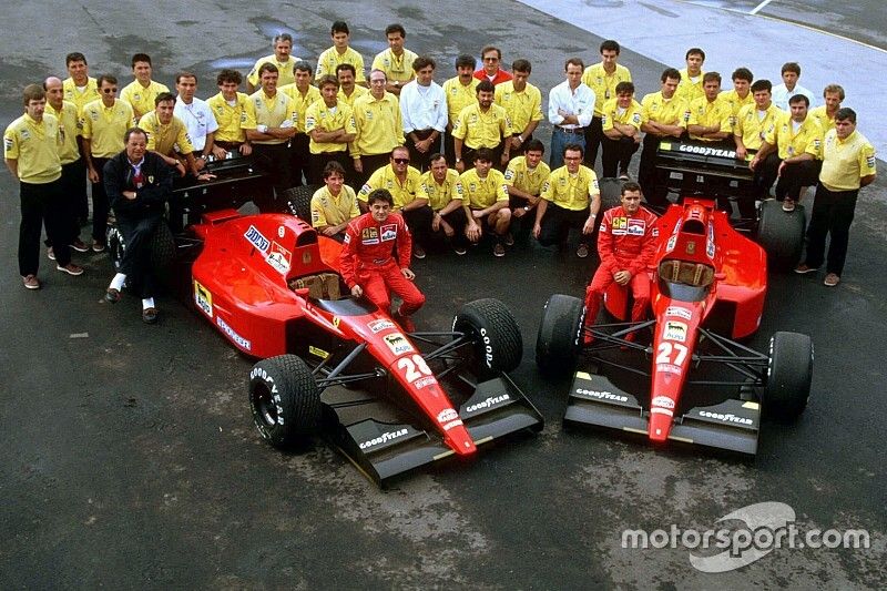 Jean Alesi y Gianni Morbidelli, Ferrari 643 con el equipo 