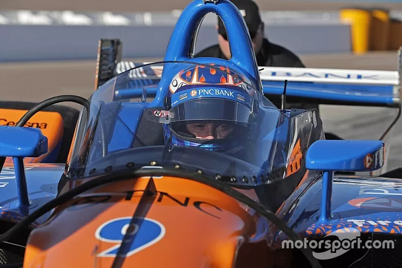Scott Dixon, Chip Ganassi Racing Honda tests the aeroscreen