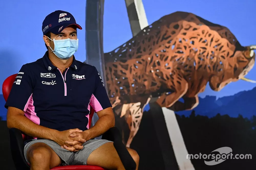 Sergio Perez, Racing Point in the press conference