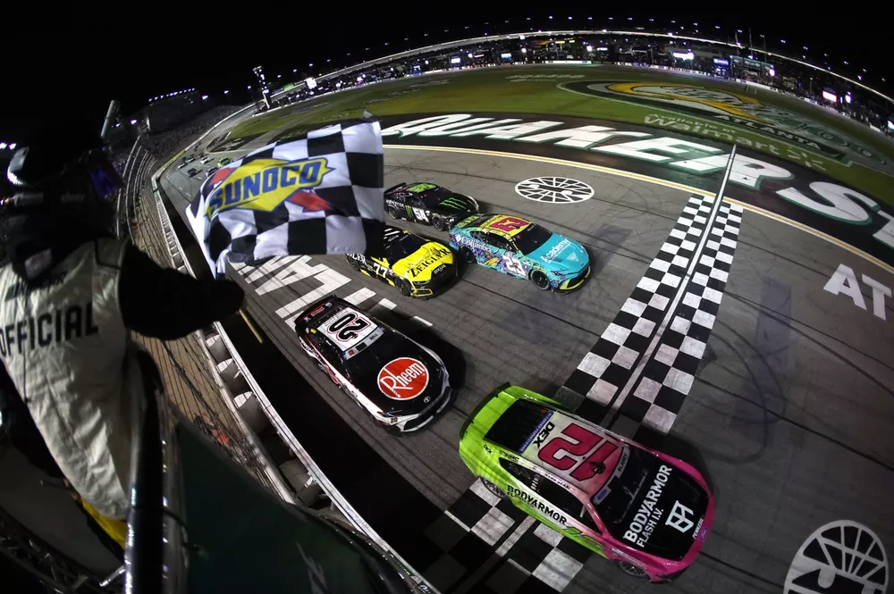 No Racisim Flags Ryan Blaney wins dramatic Atlanta NASCAR Cup race as Bubba Wallace ...