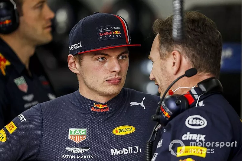 Max Verstappen en Christian Horner, Red Bull Racing