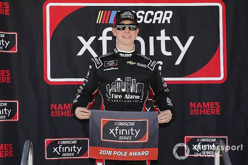 Polesitter John Hunter Nemechek, Chip Ganassi Racing, Chevrolet Camaro Fire Alarm Services, Inc.