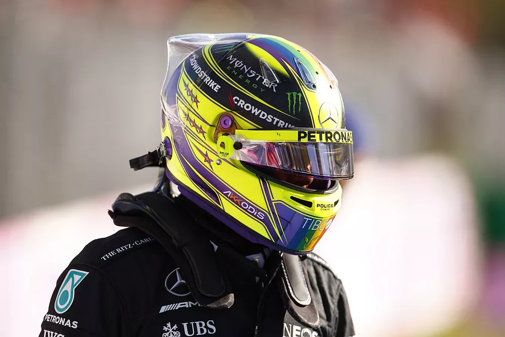 Lewis Hamilton, Mercedes AMG, in Parc Ferme after Qualifying