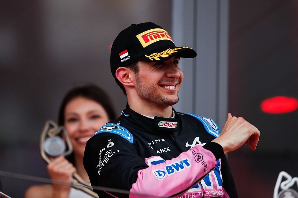 Esteban Ocon, Alpine F1 Team, 3rd position, on the podium