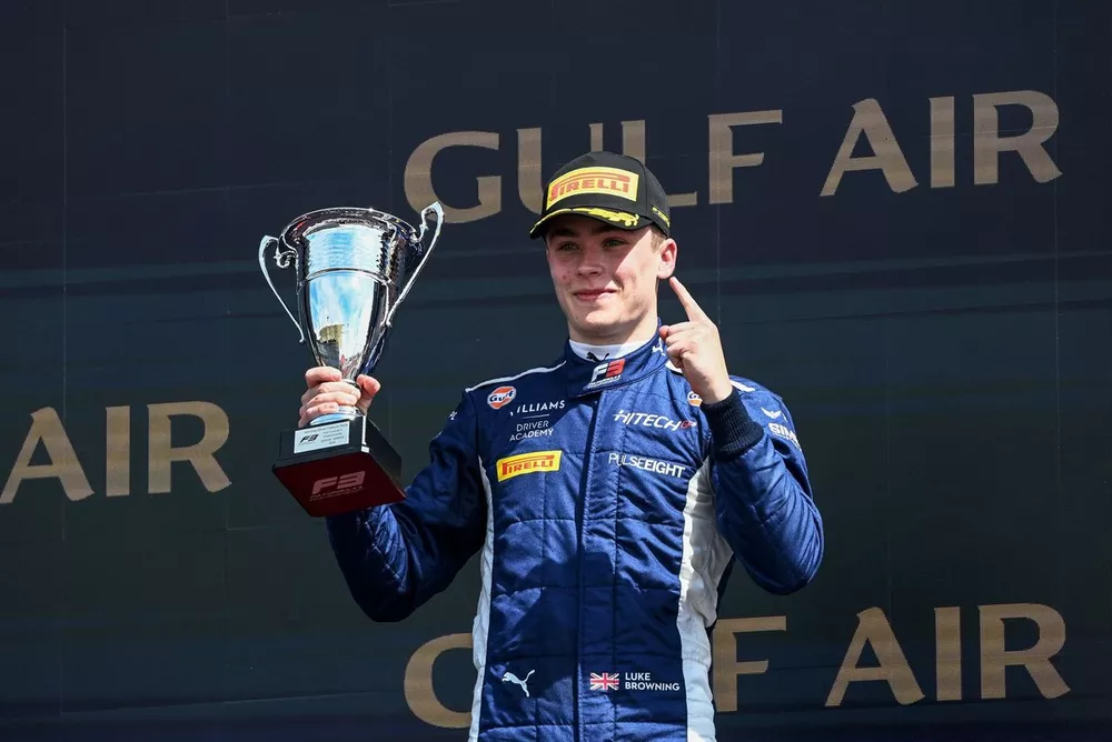 Luke Browning, Hitech Pulse-Eight, 1st position, on the podium