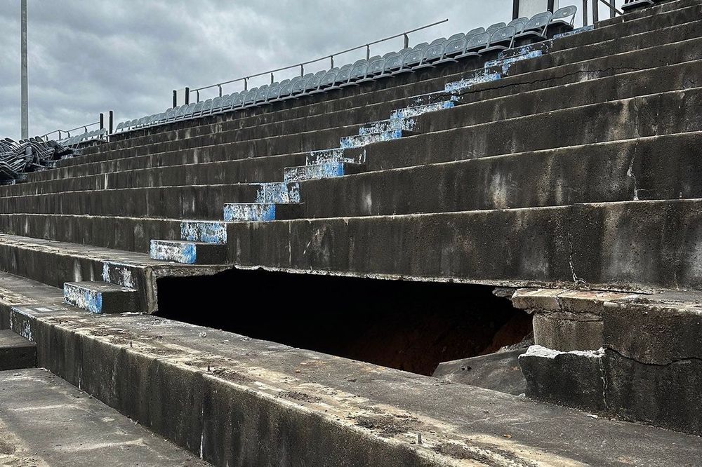 Sinkhole at North Wilkesboro Speedway