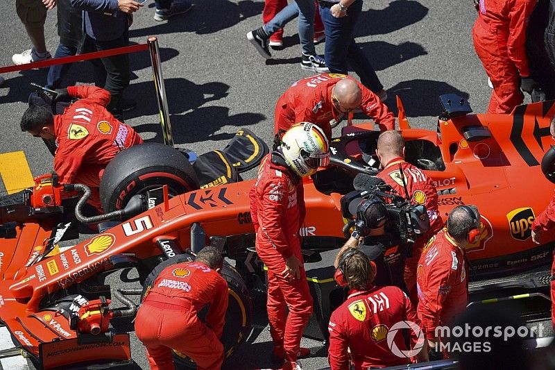 Sebastian Vettel, Ferrari, on the grid