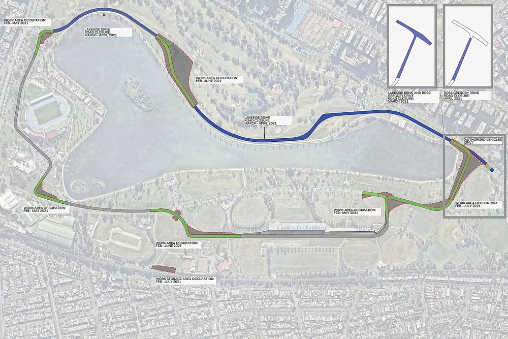 Nuovo layout dell'Albert Park di Melbourne