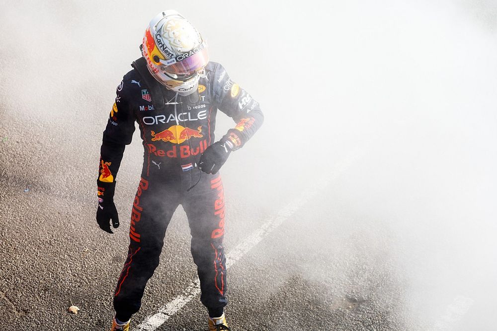 Max Verstappen, Red Bull Racing, after retiring from the race