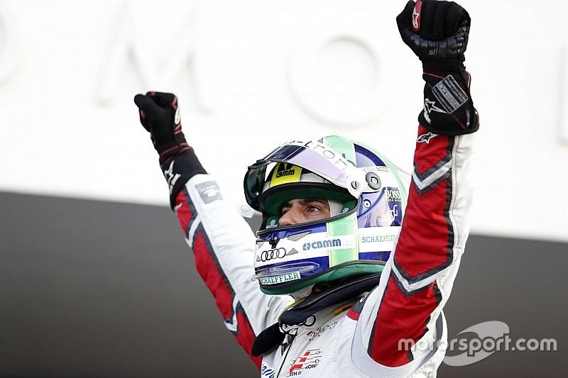 Lucas Di Grassi, Audi Sport ABT Schaeffler, Audi e-tron FE05, celebra su victoria en el ePrix de M&eacute;xico