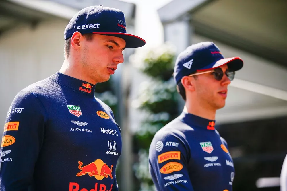 Max Verstappen, Red Bull Racing, and Pierre Gasly, Red Bull Racing 