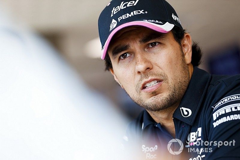 Sergio Perez, Racing Point speaks to the media