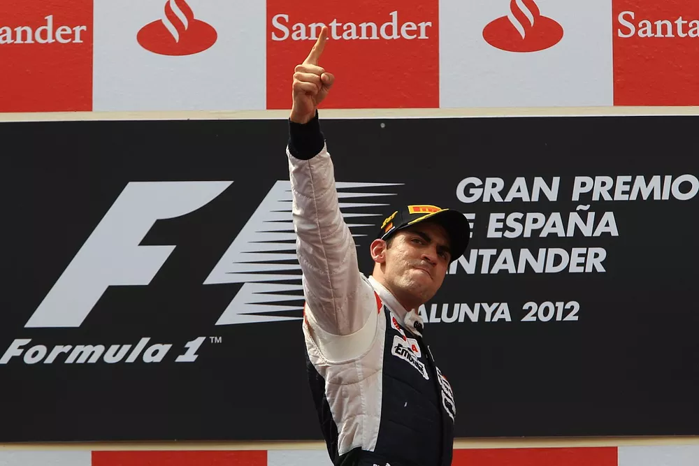 Podium: Winnaar Pastor Maldonado, Williams