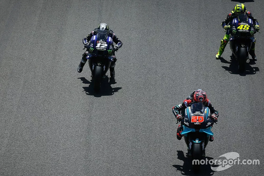 Maverick Vi&ntilde;ales, Yamaha Factory Racing, Fabio Quartararo, Petronas Yamaha SRT, Valentino Rossi, Yamaha Factory Racing, Francesco Bagnaia, Pramac Racing