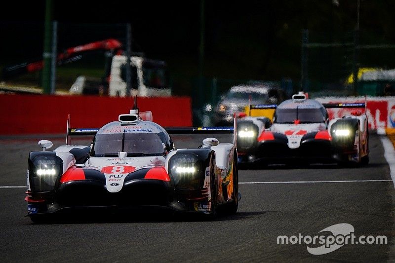 #8 Toyota Gazoo Racing Toyota TS050: S&eacute;bastien Buemi, Kazuki Nakajima, Fernando Alonso,#7 Toyota Gazoo Racing Toyota TS050: Mike Conway, Kamui Kobayashi, Jose Maria Lopez