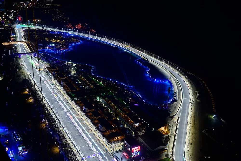 Jeddah Corniche circuit night view