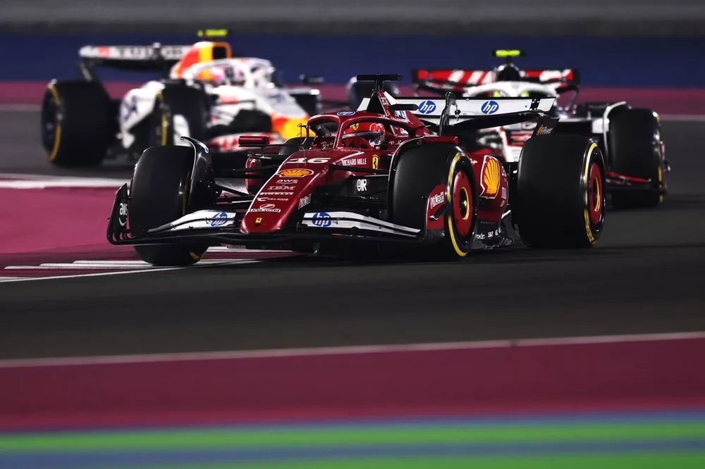 Charles Leclerc, Ferrari, Liam Lawson, Racing Bulls Team, Oliver Bearman, Haas F1 Team