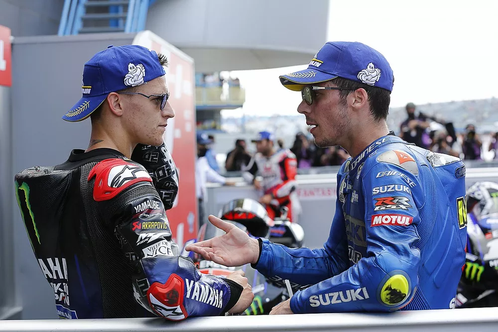 Le vainqueur Fabio Quartararo, Yamaha Factory Racing, le 3ᵉ Joan Mir, Team Suzuki MotoGP