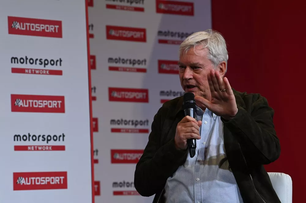 Pat Symonds, is interviewed on the Autosport main stage
