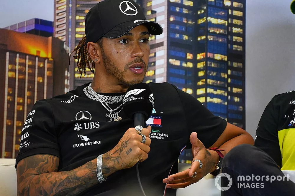 Lewis Hamilton, Mercedes-AMG Petronas F1, in the press conference